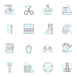 fitness gym linear icons set strength cardio vector