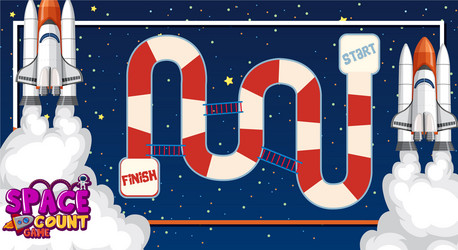 puzzle game template with spaceships flying vector image