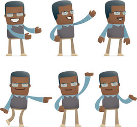 set of teacher character in different poses vector