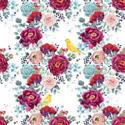 Watercolor Floral Seamless Pattern Vector Image