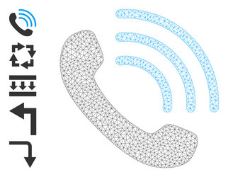 web network phone call icon with simple glyphs vector image