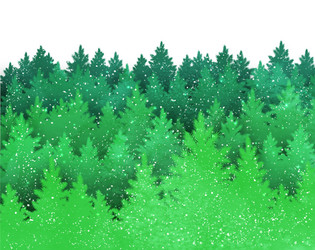 Winter Spruce Forest Silhouette Vector Image