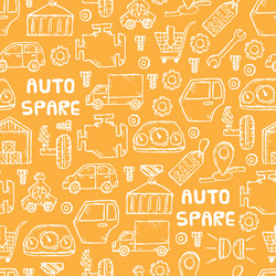 Set of auto spare parts car repair icons in flat Vector Image