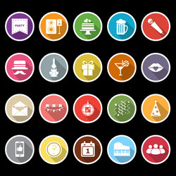 Celebration icons with long shadow vector