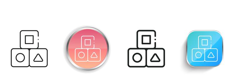 cubes icon thin linear regular and button style vector image