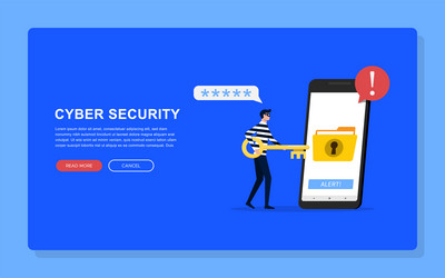 Cyber security concept the of hacker try vector