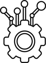 gear machine learning icon outline style vector