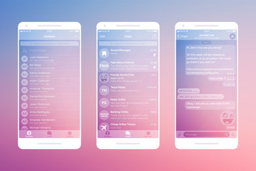 Messaging App UI Mockup vector image