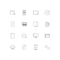 network and database linear thin icons set vector image