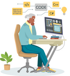programmer engineering and coding vector image