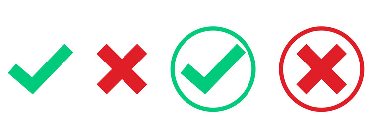 Check and cross mark symbol Royalty Free Vector Image