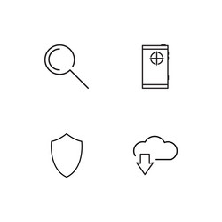 cyber security linear icons set simple outline vector image