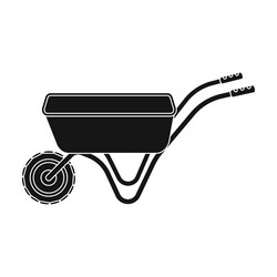 Hand truck with one wheel wheelbarrow vector