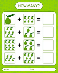 how many counting game with kaffir lime worksheet vector image