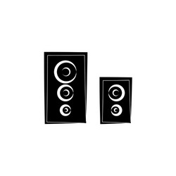 Loudspeakers icon audio music sign black on white vector