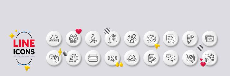 palette 5g internet and timer line icons for web vector image