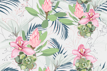 Tropical Floral Pattern Vector Image