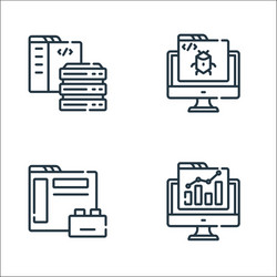 web development line icons linear set quality vector image