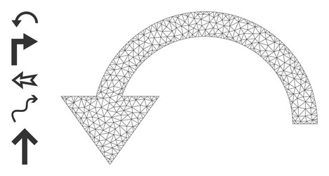 Web network rotate ccw icon with simple glyphs vector