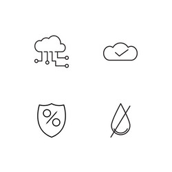 Cyber security linear icons set simple outline vector