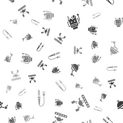 Set broken robot robotic arm on factory waiter vector