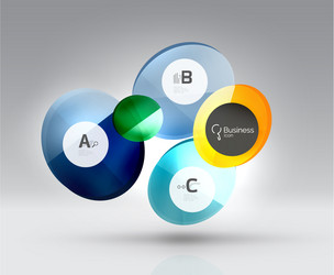 shiny circles with text in 3d space vector image