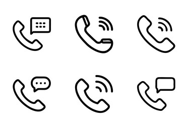 art style call icon bundle set design vector image
