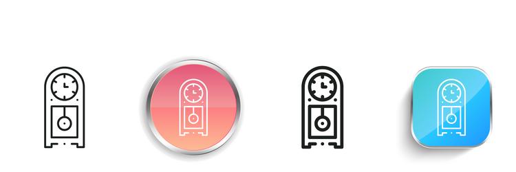 cuckoo clock icon thin linear regular and button vector image