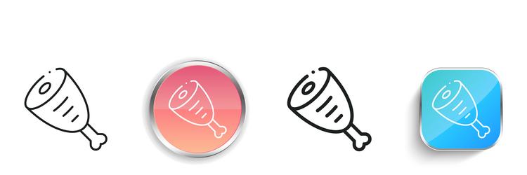 ham leg icon thin linear regular and button style vector image