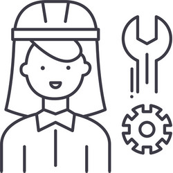 Maintenance icon linear isolated vector