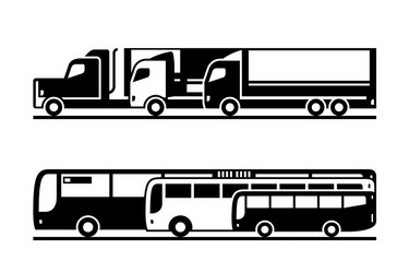 passenger and freight transportation on road vector