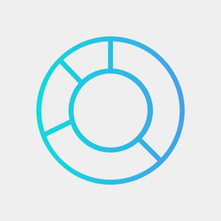 Pie chart icon in gradient style for any projects vector