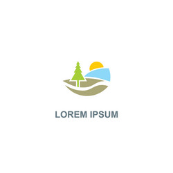 Pine tree nature mountain logo Royalty Free Vector Image
