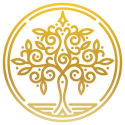 symmetrical pattern with a tree in the ground vector image
