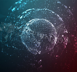 globe planet earth from dots concept bigdata vector image