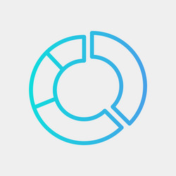 pie chart icon in gradient style for any projects vector image