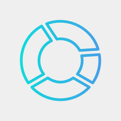 pie chart icon in gradient style for any projects vector image