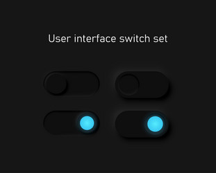 very high detailed black user interface switches vector