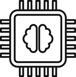 Brain ai processor icon simple style Royalty Free Vector