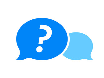 question mark in blue dialog bubble faq button vector image