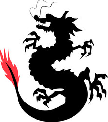 Chinese Dragon Silhouette Vector Image