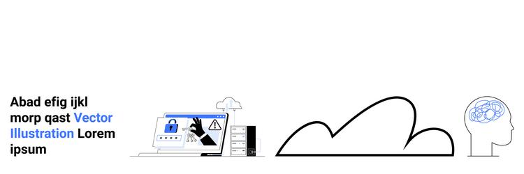 digital security with cloud computing integration vector image