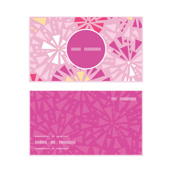 Pink abstract triangles vertical round frame vector