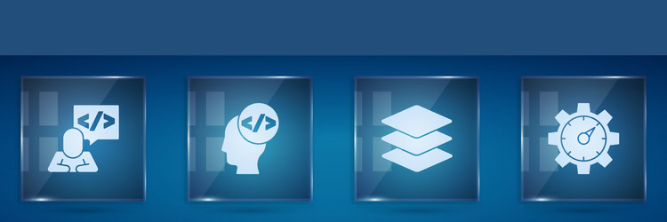 set front end development layers and website vector image