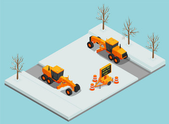 Snow removal machines composition vector