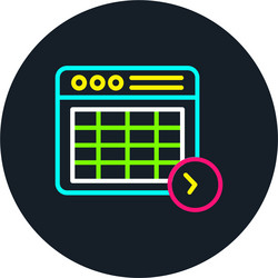 spreadsheet line multi color icon vector image