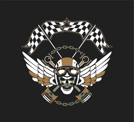 biker skull emblem Vector Image