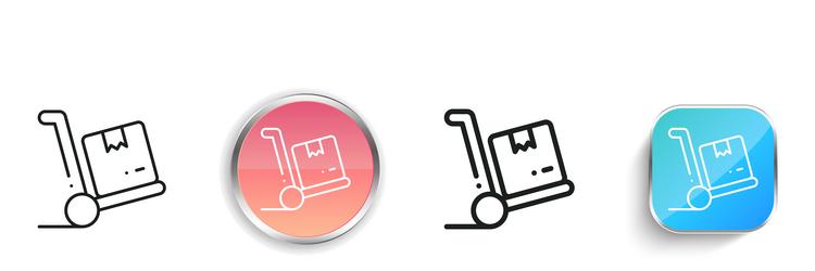 box icon thin linear regular and button style vector image