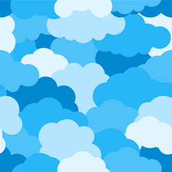 cartoon blue sky cloud seamless pattern vector