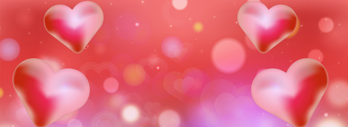 heart shape with bokeh abstract banner background vector image